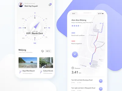 Backapacker & Traveler Exploration App app clean compass exploration flat ios iphone iphonex map travel ui ux