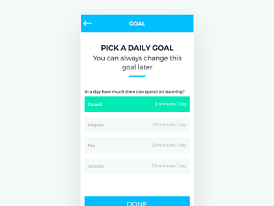 Goal Screen appui elearning goal userinterface