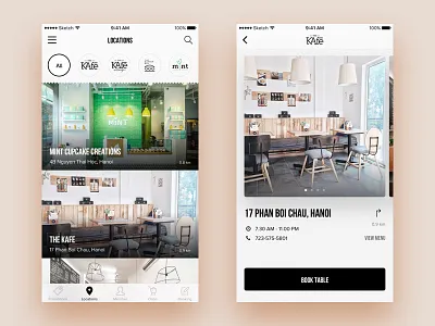 The KAfe App Concept | Locations app cafe concept design dzoan ios location restaurant ui ux