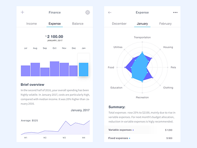 Statistics App balance costs expense finance revenue spending