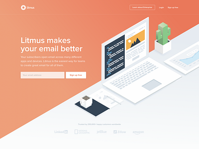 Litmus Homepage Redesign - April '17 hero landing landing page litmus ui