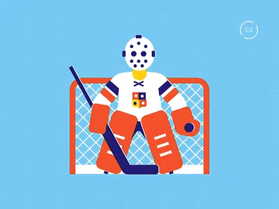 Been There - Czech Republic character flat goal goalie hockey infographic layout map mask sport travel vintage
