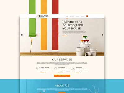 Painting shop landing page design fresh information joomla landing page paint shop template ui web web page