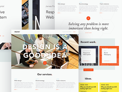 Killed Homepage Concept 2 agency agency site blue cutting room floor graveyard homepage killed orange ui ux web design website