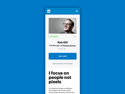 #006 User Profile 006 100 days of ui linkedin ui user profile