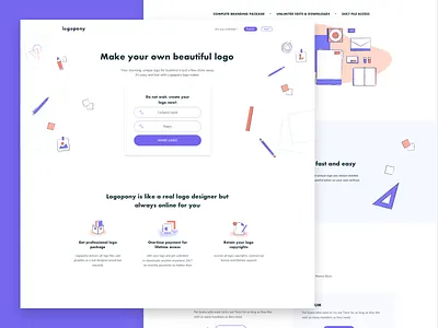 Redesign - Logopony landing logopony redesign sketch whitespace work illustration