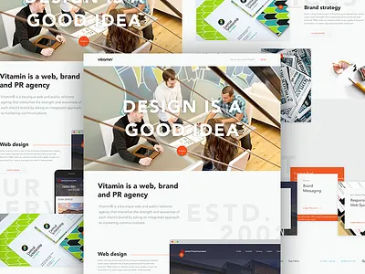 Killed Homepage Concept 4 agency agency site blue cutting room floor homepage killed orange ui ux web design website