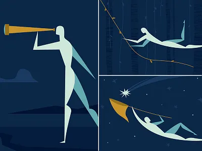 "Selecting the Right Logo Design Partner" Illustrations character editorial elegant explore flat illustration movement search vector