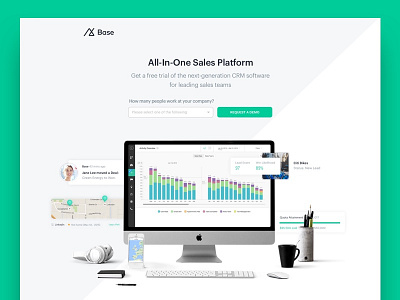 Base Landing Page crm landing page sales platform software web design