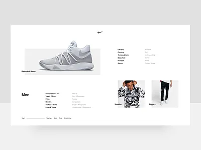 Nike Men's Menu and black bold contrast interactive nike white