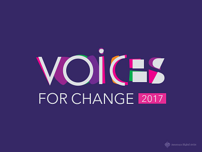 Voices For Change blue change colorful education event logo organization rights shapes voices women