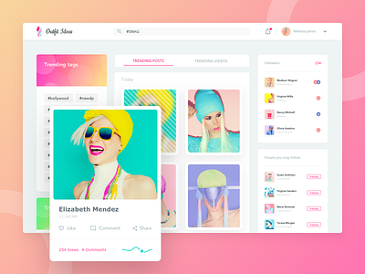Daily Outfit - Search Screen dashboard dresses fashion feed girls search tags trending ui ux webpage website