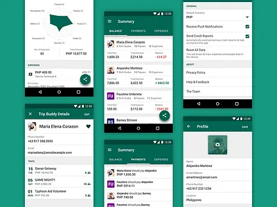 Our Wallet Design Refresh Part 2 android app expense finance group money profile settings summary trips ui