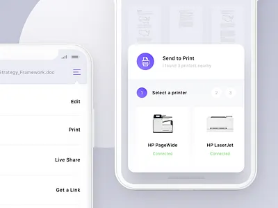 Send To Print app document ios iphone x print sketch ui ux