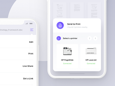 Send To Print app document ios iphone x print sketch ui ux