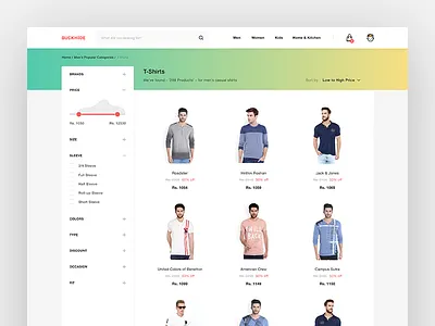 Products Page e commerce fashion filter items listing products search shop store web
