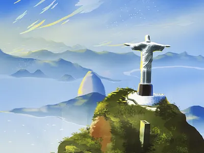 Day 27 - Rio challenge clouds day27 digitalart jesus landscape mountains paradise photoshop rio sea self