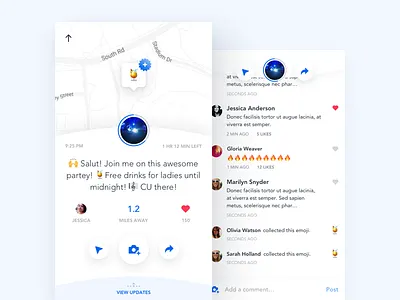 BlipMe - Event Details app blipme blips card event feed ios map mobile popover social