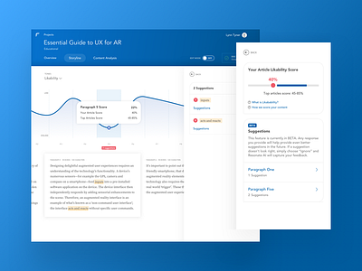 Storyline Resonate AI app clean desktop editor graph interface text typography ui ux writer writing
