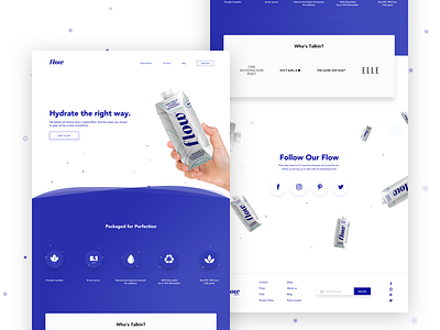 Flow Water Website Redesign flow hero landing sketch webflow