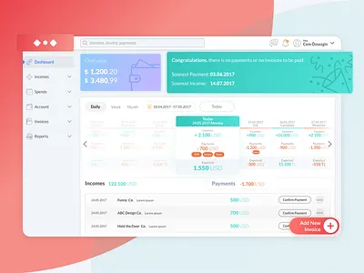 Finance Dashboard analytics dashboard finance gradient ui