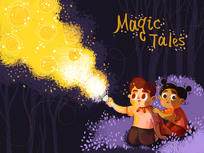 Magic Tales book character forest friends illustration kids light magic photoshop spooky story tales