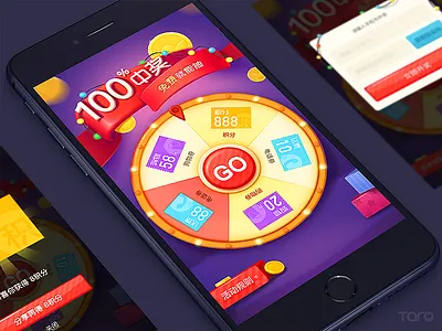 Lucky Roller arcade casino colorful fortune game jackpot lottery machine neon wheel win，gift