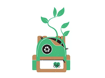 Sierra Cool Colleges Spots -02 backpack magazine bike editorial editorial illustration enviroment green illustration magazine illustration students