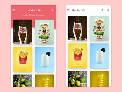 Coupon App android app cards coupon app food hotel ios application mobile app ui near by shopping