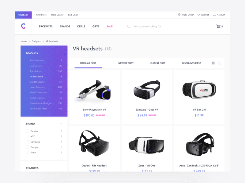 E-commerce - Transition to a product page animation cart e commerce interaction interface prototype shop smooth ui ux