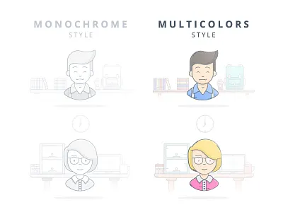 People Illustration bag books calendar desk education illustration learning people school student teacher university