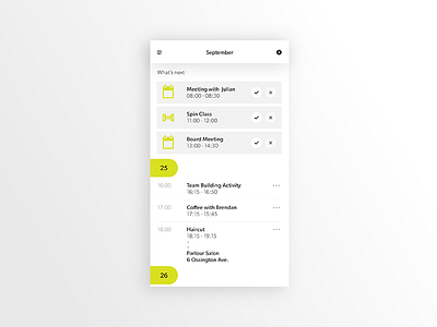 071 - Schedule 071 app calendar clean daily ui mobile productivity schedule uiux
