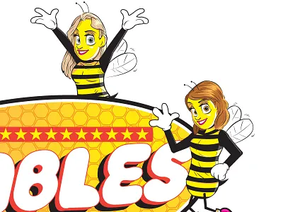 PRINT - LOGO for "THE BUMBLES" band. brand new branded branding brands design illustration inks logo logos painting