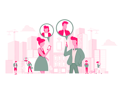 Digital Learning city graphic illustration learning mobile people reading scraper tutor ui