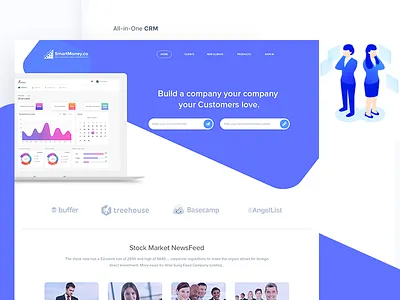 The Landing Page (Smart Money Application) crm dashboard home landing page ui design ui ux design webdesign website