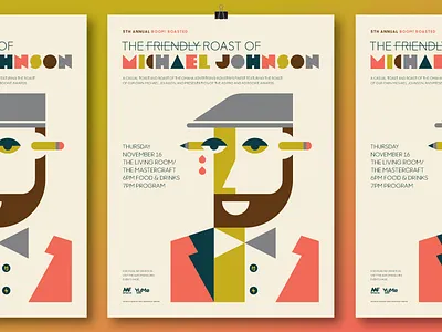 AAF Omaha Roast Event Poster heisler minimal modern newsboy pencil poster roast writer