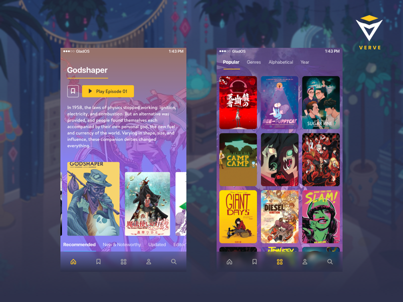 Example of VRV Mobile App Concept Preview
