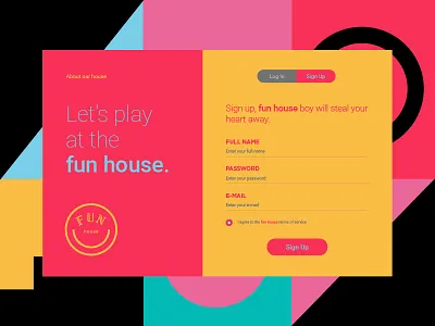 DailyUI #001 | Sign Up challenge ui daily ui fun house geometric login sign up