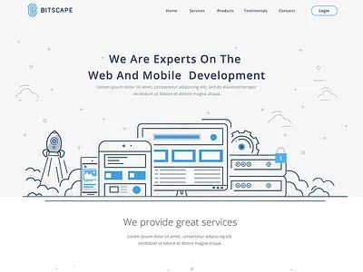 web and mobile Development blue computer development illustration mobile web