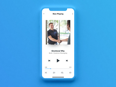 Hub Audio - Player app audio clean icons iphone x mobile music pause play simple ui ux
