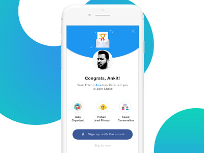 Received Gift Screen app colourful design gift invite friend ios join referral screen ui unique ux
