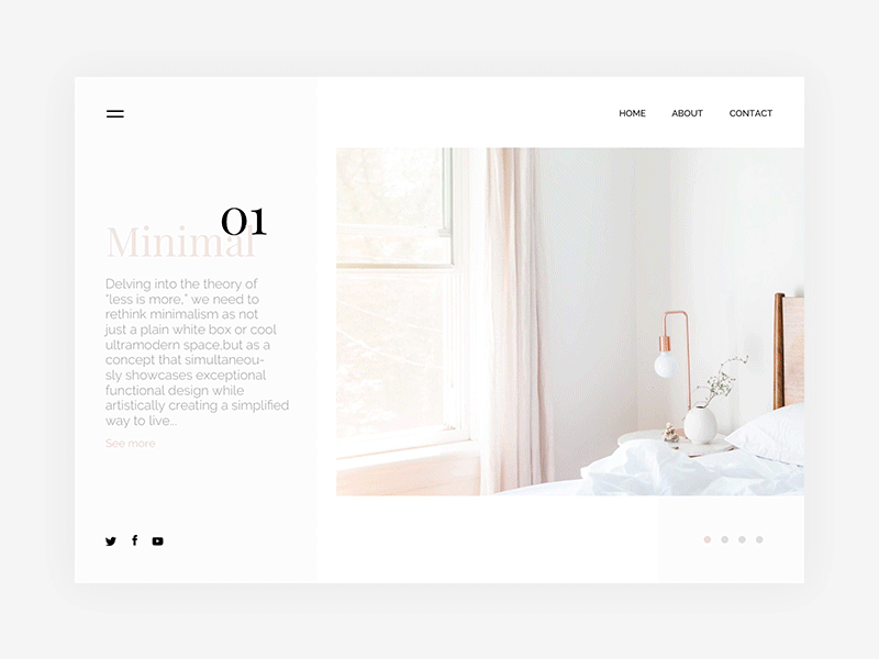 Minimal Website Concept Animated | Free .prd #4 animation app clean freebie gif minimal minimalism photo principle ressource ui ux