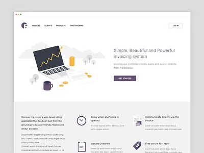 Invoice Landing Page bank buy coins computer finance illustrations invoice landing money mug trade web