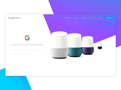 Google Home Redesign animation design flat google interface landing page ui ux web design web site