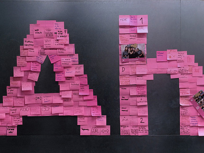 Ahoj — Postit Wall Poster art postit wall