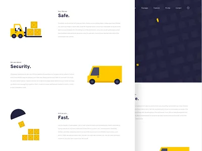 Crate Full Page building forklifts gradient illustration landing landing page one page truck