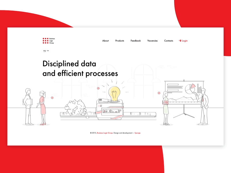 Business Logic Group amimation clear dot icons illustration red simple