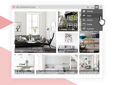 Netvibes RSS App Settings app article clean dashboard dropdown icon image interface simple ui ux web