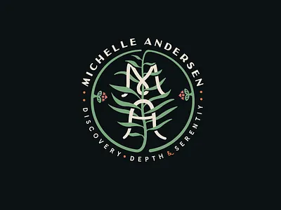 Ayurvedic Mark ayurvedic branding circle fern flowers foilage identity lockup logo mark plants