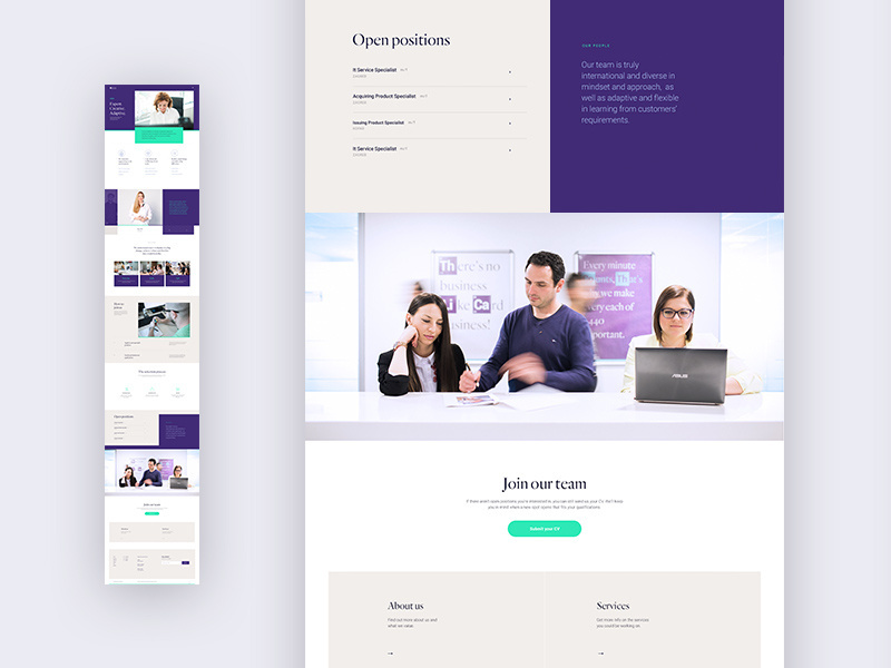 Example of Mercury website—Careers page